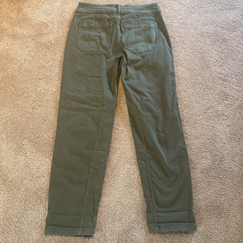 Anthropologie Pilcro Cotton Straight Leg Pants Army Green Sz 26 - Picture 7 of 11